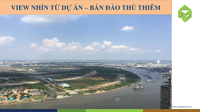 view nhìn về bán đảo Thủ Thiêm Quận 2 từ căn hộ saigon royal