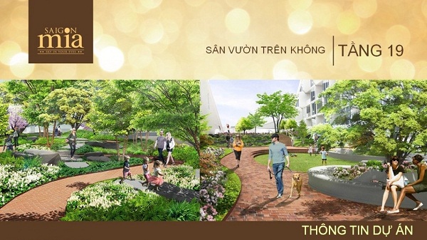 Sân vườn trên không tầng 19 Sài Gòn Mia