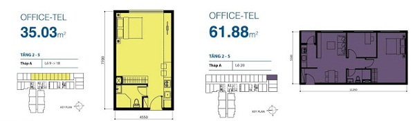 Diện tích Officetel điển hình 