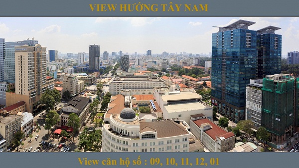 view hướng tây nam căn hộ madison