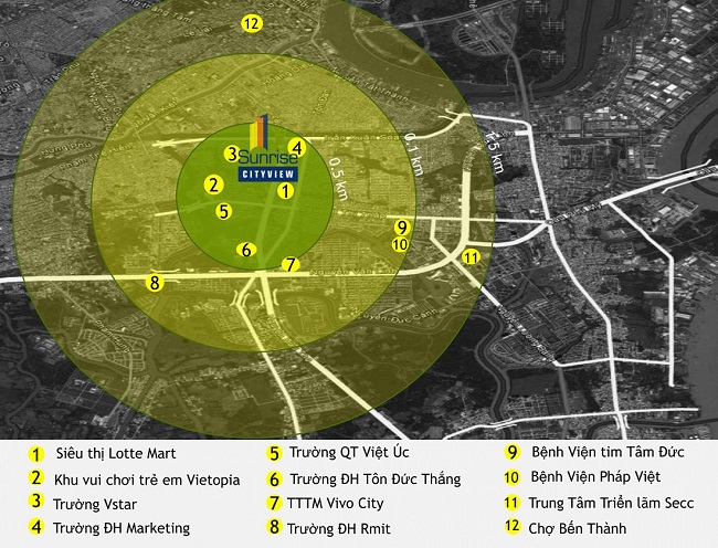 tiện ích ngoại khu căn hộ Sunrise City View